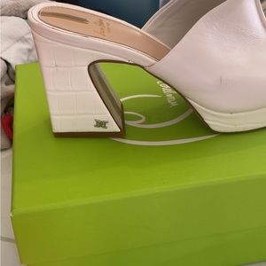 Sam Edelman Whilton White Leather open-toe heels. Like new! Wore them twice.